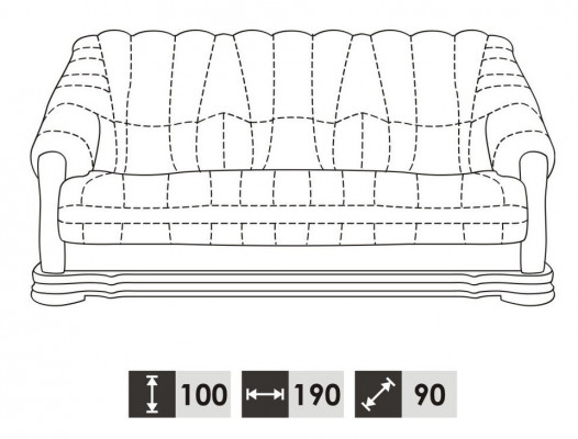 Antik Stil Lieder Sofa Couch Sofagarnitur 3+1+1 Sëtzer Lieder Italienesch Polster