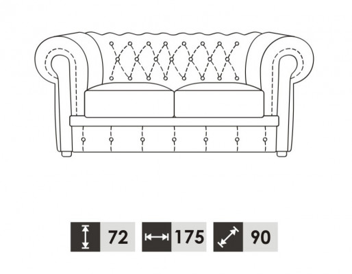 Sofagarnitur Chesterfield 3+2 Sëtzer Sofa Sëtz Polster Klassesch Couchen