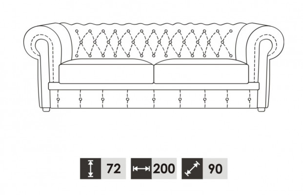 Sofagarnitur Chesterfield 3+2 Sëtzer Sofa Sëtz Polster Klassesch Couchen