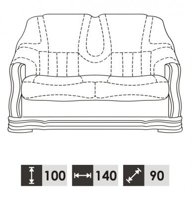 Klassesch Sofasett Holz 3+2 Komplett Set Sëtz Polstersofasett