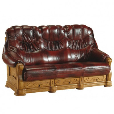 Klassesch Sofa Garnitur Couch Polster Sofa 100% Richtëgt Lieder Holz 3+1