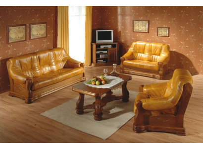 Wunnzëmmer Liederbézuch Sofasett 3+1 Sëtzer Sofa Couch Sëtz