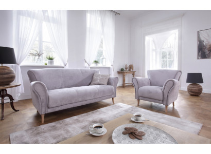 Sofagarnitur 3+1 Sëtzer Sofas Couch Polster Garnitur Klassesch Couchen Stoff