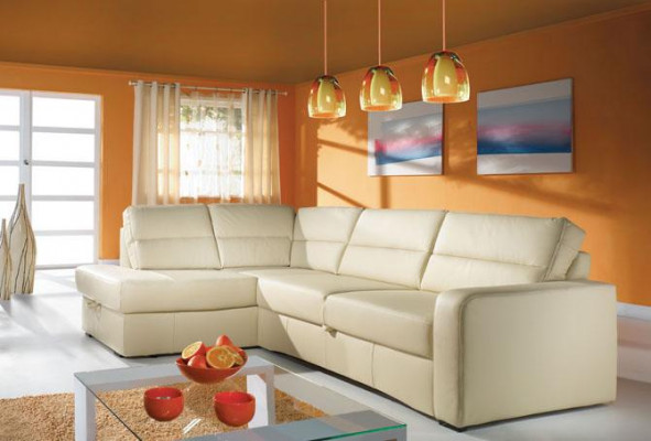 Ecksofa Wunnlandschaft Eck 100 % Lieder Sofa Sëtz Garnitur Modern.
