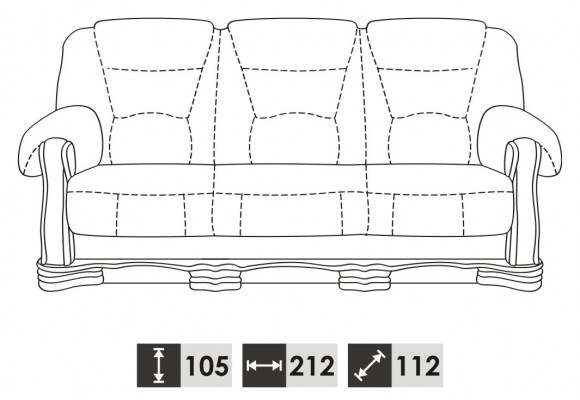 Canapéen 3-Sëtz Klassesch Sëtz Wunnlandschaft Sofas Couchen Polsteren