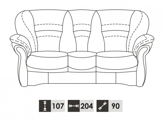 Sofa 3 Sëtzer Design Sofas Polster Couchen Lieder Relax Dekor Modern Sëtz.