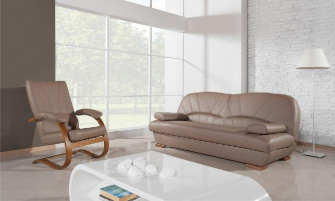 Design Sofagarnitur Echtläder, 3+1 Sëtz Modern Couch Polster.