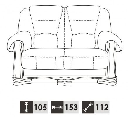 Zweisëtzer Sofa 2 Sëtzer Klassesch Sofae Polster Nei Couchen (ouni 3+1Sëtzer)