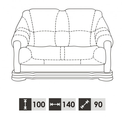 Klassesch Zweisëtzer Canapé Ledersofa Neit Polstersofa 2 Sëtzer Lieder.