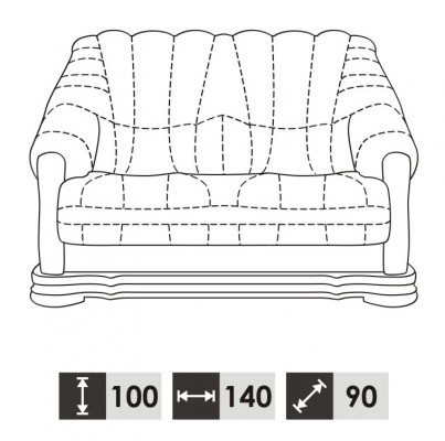 Klassesch Zwee-Sëtzer Couch Sofas Polster Sofa 2 Sëtzer Lieder Couchen
