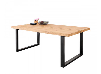 Metallbeen Dësch Natierlecht Holz Nei Klassesch Schieben Loft Schied 180x90