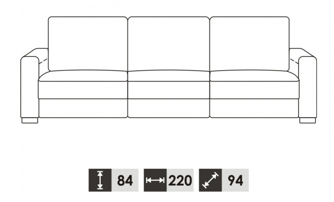 Klassesch Drësëtzeger Couch Lieder-Sofa Couch Pult Sofa 3 Sëtz Lieder