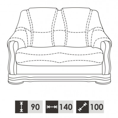 Zwee Sëtzer Sofa 2 Sëtzer Klassesch Sofas Nei Couchen (ouni 3+1 Sëtzer) Polsterung