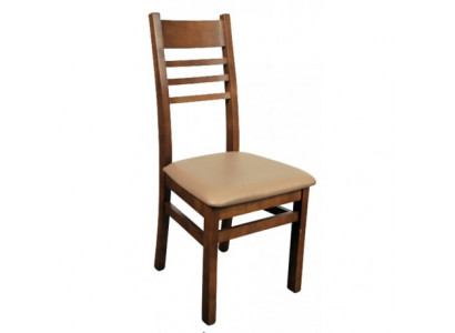 Set vun 4 Still Design Holz Lieder Polster Still Gastro Iesszëmmer