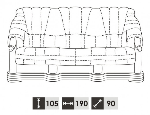 Antik Stil Liederdivan Canapé Sofagarnitur 3+1 Sëtzer Italienesch Lieder Polsterung