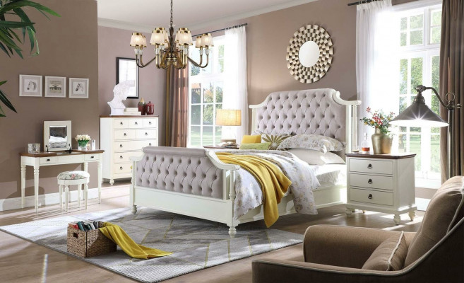 Schlofkummer Komplett Set Kinneklecht Barock Bett Schminktisch Nuetsschaf 6 Stéck.