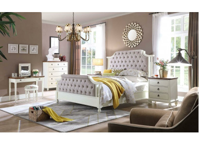 Schlofkummer Komplett Set Kinneklecht Barock Bett Schminktisch Nuetsschaf 6 Stéck.