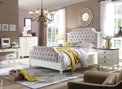 Schlofkummer Komplett Set Kinneklecht Barock Bett Schminktisch Nuetsschaf 6 Stéck.