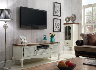 Sideboard TV Lowboard RTV Schaf Dësch Wunnzëmmer Holz Klassesch Landhaus Miwwelen
