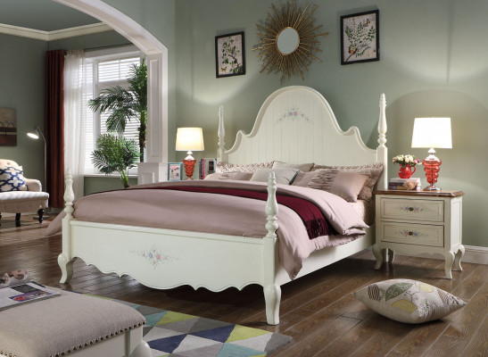 Klasses Schlofzëmmer Set 3-deel Bett Duebelbett Better 2x Nuetsschaf Holz 3-deel. Nei.