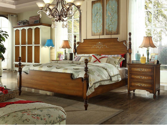 Design Schlofzëmmer 3 Deeler Bett 2x Nuetsdësch Amerikanesch Luxus Better Set Miwwelen