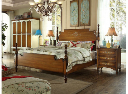 Design Schlofzëmmer 3 Deeler Bett 2x Nuetsdësch Amerikanesch Luxus Better Set Miwwelen