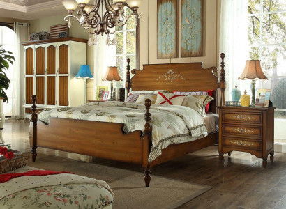 Design Schlofzëmmer 3 Deeler Bett 2x Nuetsdësch Amerikanesch Luxus Better Set Miwwelen