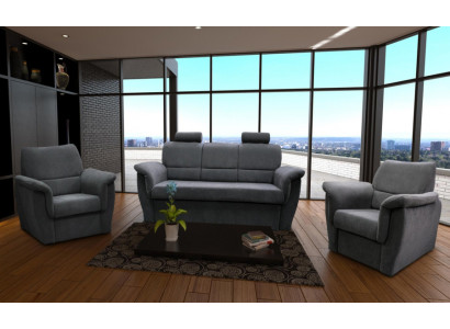 Sofagarnitur 3+1+1 Sëtzer mat Schlofffunktioun a Bettkëscht Polstergarnitur Sofa Couch Nei