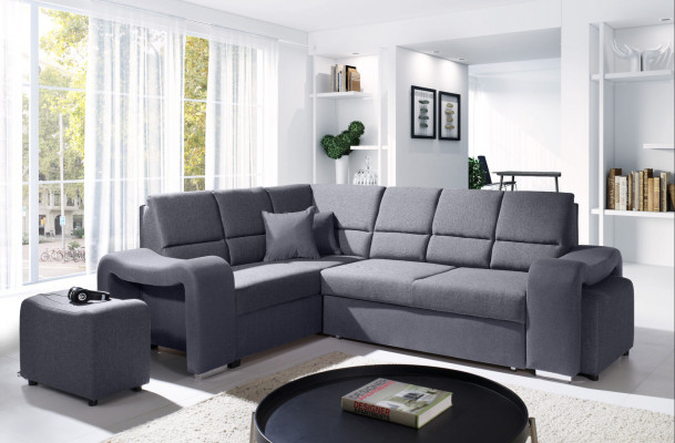 Canapé Schlofcanapé Designer Canapé mat Schloffunktion + Betterkësch Eckcanapé Couch NEI!