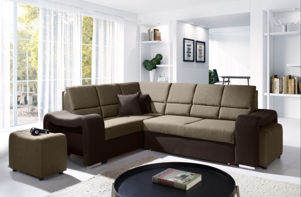 Canapé Schlofcanapé Designer Canapé mat Schloffunktion + Betterkësch Eckcanapé Couch NEI!