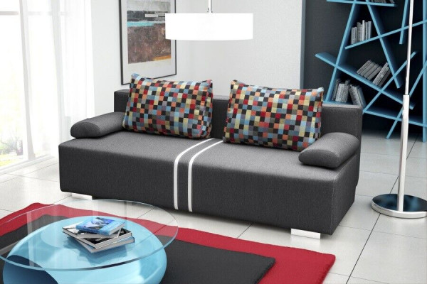 Schlofschofä 3-Sëtzer mat Schloffunktion, Bettekëscht a Klappcouch - Designer Schofä