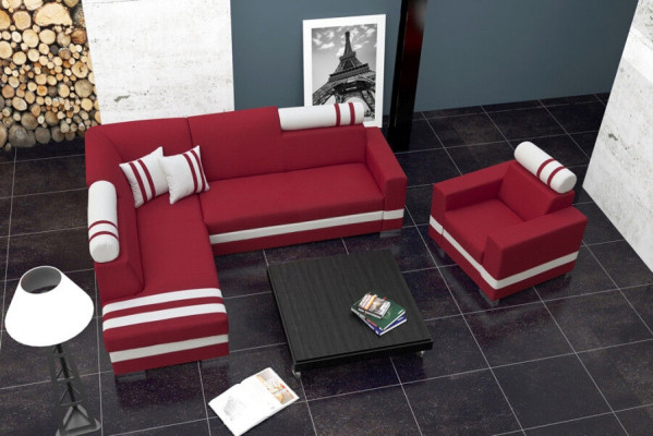 Canapé Schlofcanapé Designer Canapé mat Bettfunktioun + Bettkummer Eckcanapé Couch NEI