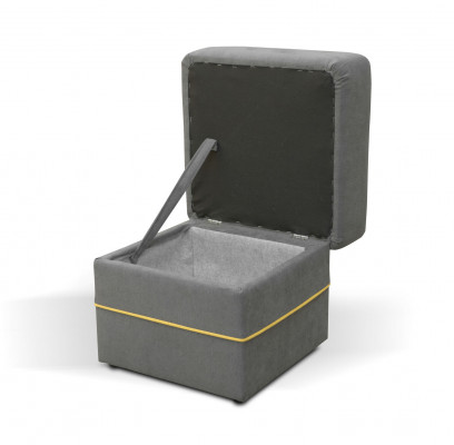 Foussheel ronnen Hocker Polsterhocker Sëtzocker Ottoman Hocker Textil Sëtz