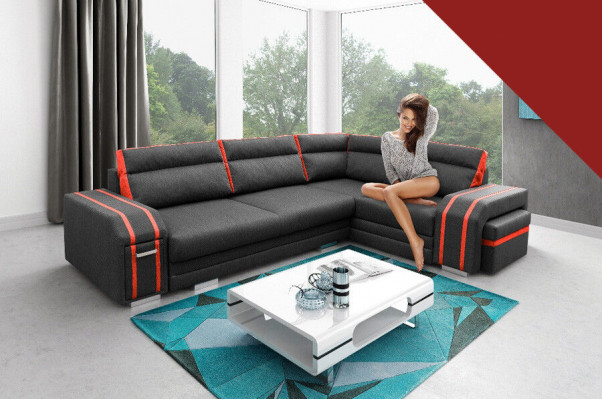 Canapé Schlofcanapé Designer Canapé mat Bettfunktion - Bettkëscht Eckcanapé Couch Canapéen