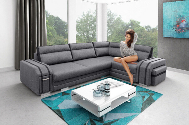 Canapé Schlofcanapé Designer Canapé mat Bettfunktion - Bettkëscht Eckcanapé Couch Canapéen