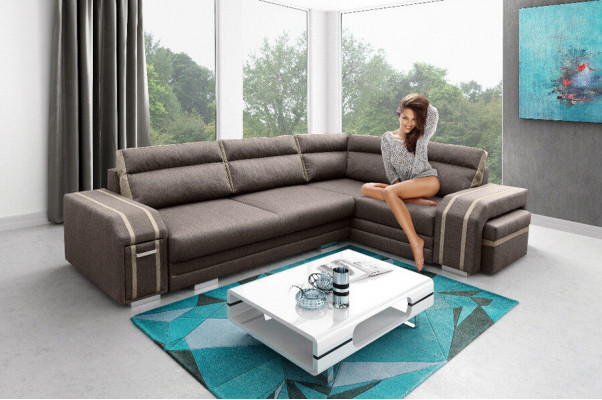 Canapé Schlofcanapé Designer Canapé mat Bettfunktion - Bettkëscht Eckcanapé Couch Canapéen