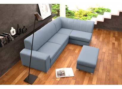 Sofa Schlofssofa Designersofa mat Schlofffunktion + Bettkëscht Ecksofa Canapé NEI