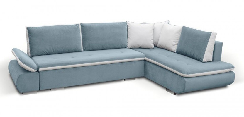 Sofa Schlofsofa Designer Sofa mat Bettfunktioun + Bettkëscht Ecksofa Canapé *NEI*