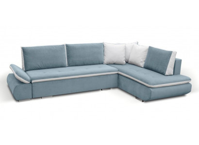 Sofa Schlofsofa Designer Sofa mat Bettfunktioun + Bettkëscht Ecksofa Canapé *NEI*