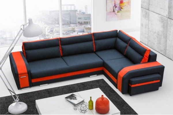 Canapé Schlofcanapé Designer Canapé mat Schloffunktion + Bettschaf Eckcanapé Sofabett (Nei)