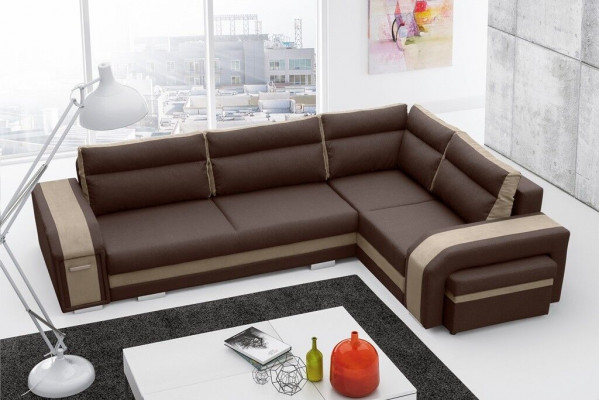 Canapé Schlofcanapé Designer Canapé mat Schloffunktion + Bettschaf Eckcanapé Sofabett (Nei)
