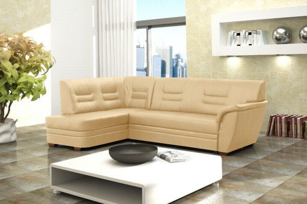 Wunnlandschaft Ecksofa mat Bettkëschte Polstersofa Couche Eckcouche Sofa L-Form