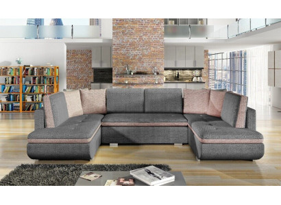 XXL Wunnlandschaft Ecksofa Sofa Couch Polster Garnitur Eck Designer Nei Stoff