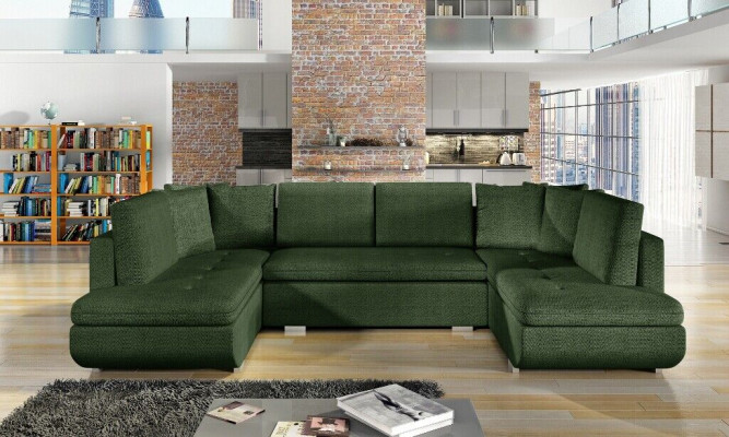 XXL Wunnlandschaft Ecksofa Sofa Couch Polster Garnitur Eck Designer Nei Stoff
