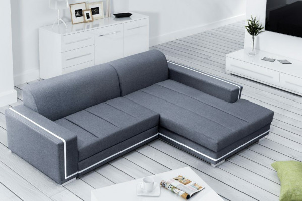 Canapé Schlofcouch Designer Canapé mat Bettfunktioun + Bettkëscht Eckcanapé Couch NEI