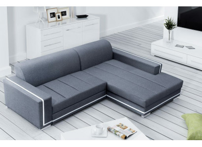 Canapé Schlofcouch Designer Canapé mat Bettfunktioun + Bettkëscht Eckcanapé Couch NEI