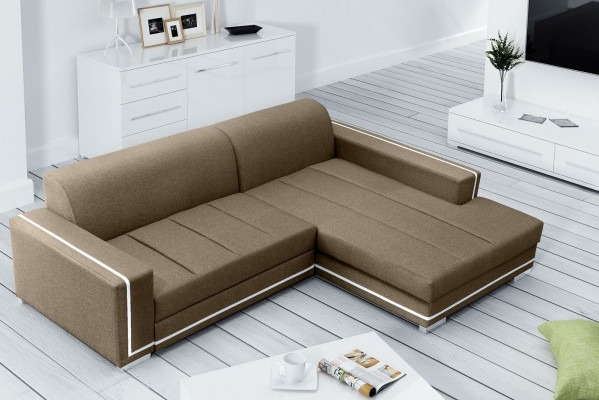 Canapé Schlofcouch Designer Canapé mat Bettfunktioun + Bettkëscht Eckcanapé Couch NEI