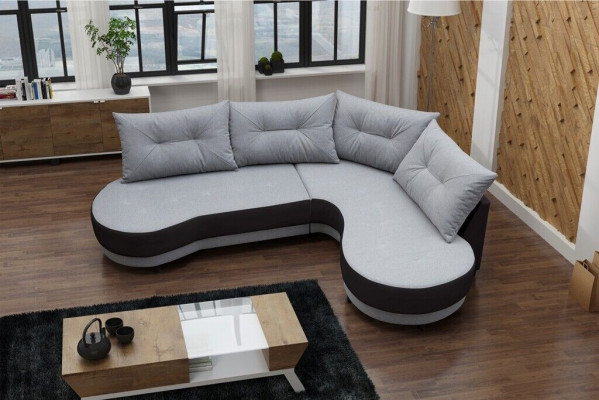 Polstersofa Loungesofa Canapé Sëtzgrupp Wunnzëmmer mat Këssen Sofa L-Form