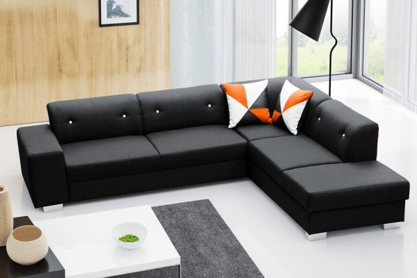 Wunnlandschaft Eckcouch Sofa Bettkëscht Polstersofa Canapé Sofa L-Form