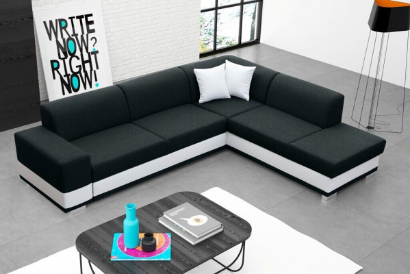 Polstersofa Loungesofa Sëtzgrupp Couch Stuff mat Këssen L-Form Sofa